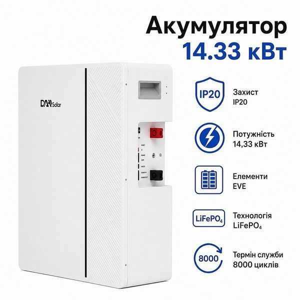 Комплект резервного живлення Anenji ANJ-HHS-11KW-48V-WIFI 11 кВт + LiFePO4 акумулятор DAH Solar 5,12 кВт&middot;год 30863 фото