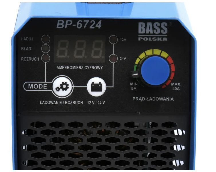 Пуско-зарядний пристрій інверторний IGBT 12В/24В 50&ndash;500А Bass Polska 6724 6724 фото