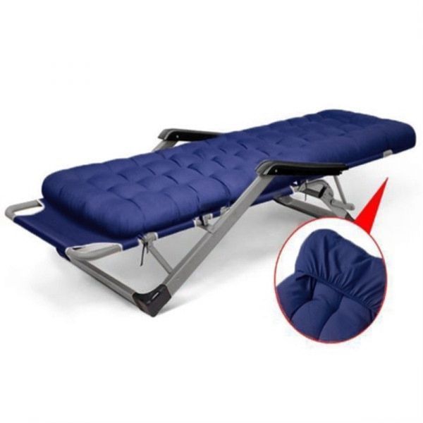 Садове пляжне крісло Ideal Garden Premium з матрацом та подушкою, до 125 кг, синє, шезлонг для саду та тераси 30855 фото