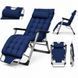 Садове пляжне крісло Ideal Garden Premium з матрацом та подушкою, до 125 кг, синє, шезлонг для саду та тераси 30855 фото 7
