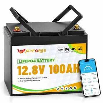 LiFePO4 12V/100Ah Акумулятор FLYFOREE для резервного живлення будинку, квартири, Вбудована BMS, Bluetooth APP 30957 30957 фото