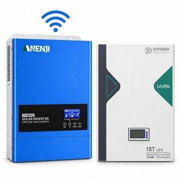 Комплект резервного живлення Anenji 6,2 кВт + DIPOWER LiFePO4 51,2 В 100 А&middot;год, Wi-Fi 30924 фото