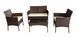 Садовий комплект меблів Volso VS 1408 коричневий, техноротанг, диван, два крісла та стіл VS 1408 фото 2