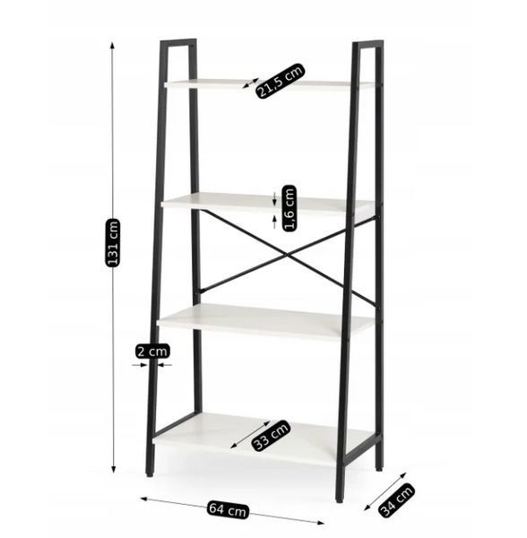 Стелаж для дому/офісу MEBEL ELITE білий з чорним ME.GIA/B/CZ/REG фото