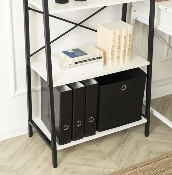 Стелаж для дому/офісу MEBEL ELITE білий з чорним ME.GIA/B/CZ/REG фото
