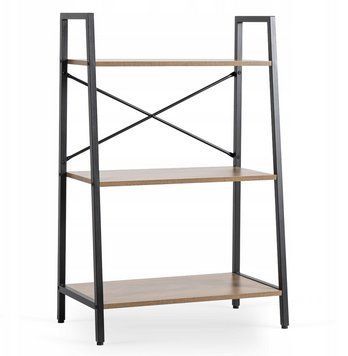 Стелаж лофт 97х64х31 см MEBEL ELITE VIOR, горіх/чорний ME.VIOR/B/CZ/REG фото