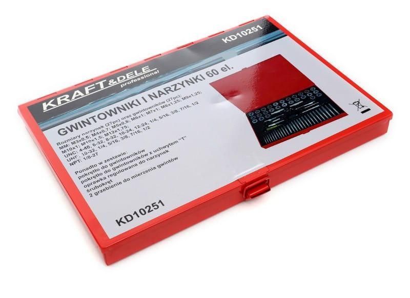 Набір мітчиків та плашок 60 шт. Kraft&Dele KD10251 для нарізання різьби в металлі KD10251 фото