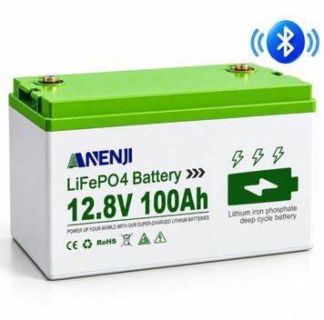 LiFePO4 12V/100Ah Акумулятор Anenji з Bluetooth для резервного живлення будинку, квартири з BMS 30935 фото