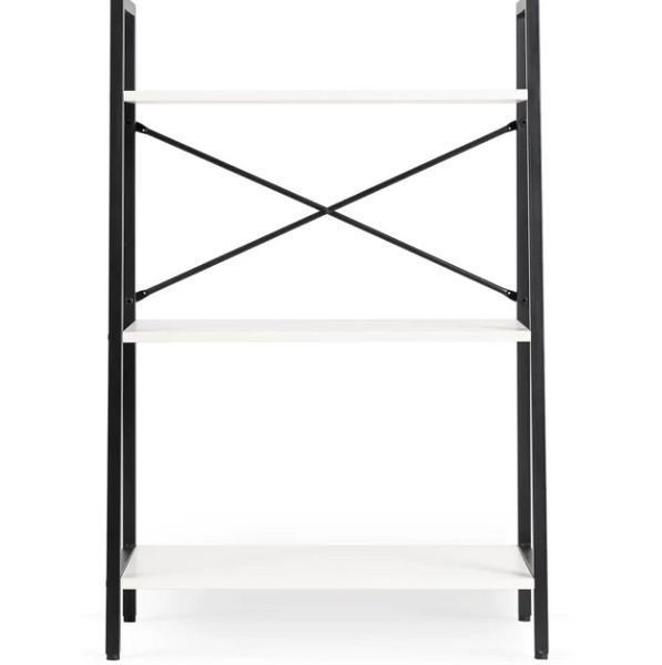 Стелаж лофт 97х64х31 см MEBEL ELITE VIOR, білий/чорний ME.VIOR/B/CZ/REG фото