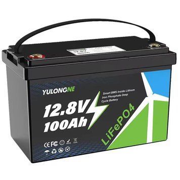LiFePO4 акумулятор YULONGNE 12.8V 100Ah 1280Wh з BMS для резервного живлення 30773 фото