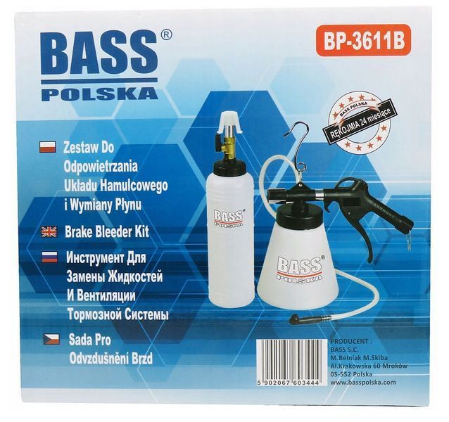 Набір для заміни гальмівної рідини 750 мл 90&ndash;120 PSI Bass Polska 3611 3611 фото