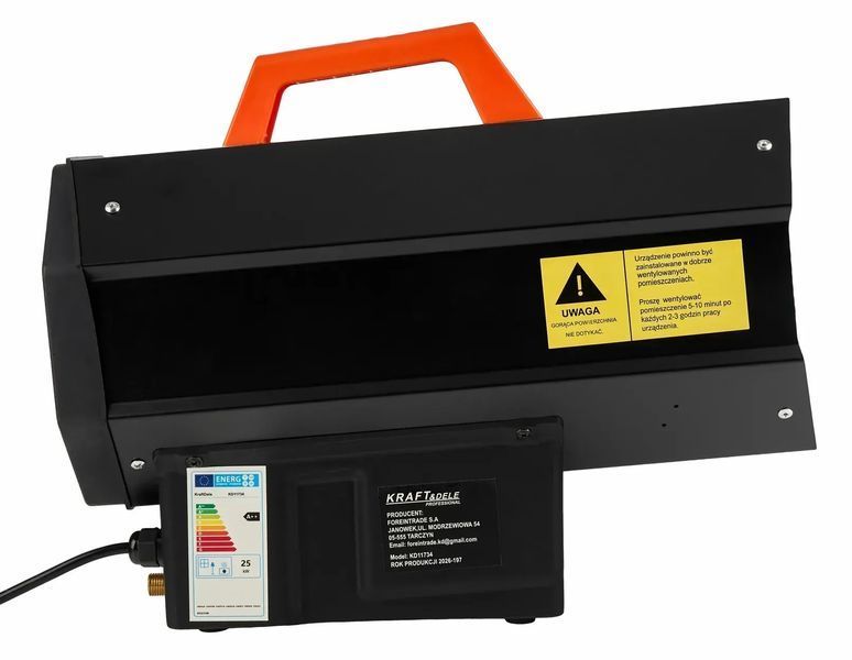 Газовий обігрівач Kraft&Dele KD11734 25 кВт із редуктором для гаража, майстерні та складу KD11734 фото
