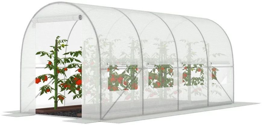 Садова теплиця 10 м&sup2; (4 х 2,5 х 2 м) з армованою плівкою UV-4, з вікнами, Біла (Польща) 1560 1560 фото