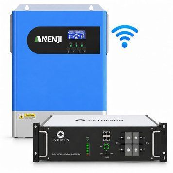 6.2 кВт LiFePO4 Комплект інвертор Anenji Wi-Fi з паралельною функцією + акумулятор LVTOPSUN LVTS-512100-NS rack 30945 30945 фото