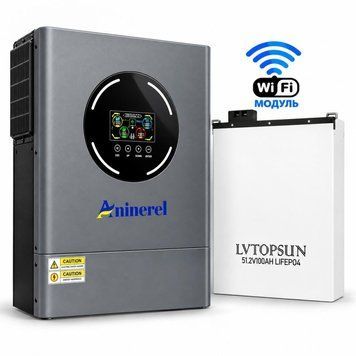 11 кВт LiFePO4 Комплект інвертор Aninerel, Wi-Fi Produced by Anenji + акумулятор LVTOPSUN ANJ-11000T-48L-W-PRO 30950 30950 фото