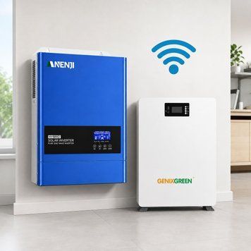 6,2 кВт LiFePO4 Комплект резервного живлення інвертор Anenji Wi-Fi + акумулятор з LCD-дисплеєм та Wi-Fi Genix Green 51.2V 100Ah 30920 фото