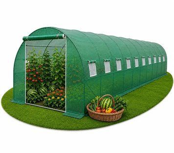 Теплиця садова посилена Primaveo 36 м&sup2; (12 &times; 3 &times; 2 м) 20 вікон, армована плівка UV-4, оцинкований каркас 25 мм G1351 G1351 фото