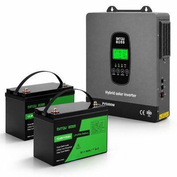 Комплект резервного живлення DATOUBOSS DT-2433M 3,3 кВт + 2 LiFePO4 акумулятори 12 В 100 А&middot;год 30881 фото