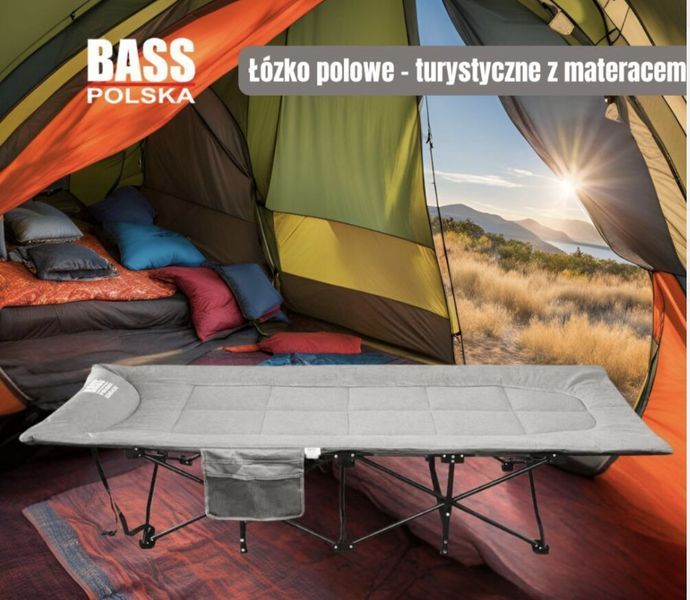 Розкладне туристичне ліжко Bass Polska BH31007 з матрацом для кемпінгу та відпочинку 198&times;68&times;40 см навантаження 180 кг BH 31007 фото